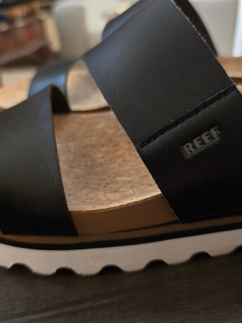 Reef Women’s Black Cork Slide Sandals - Picture 2 of 10